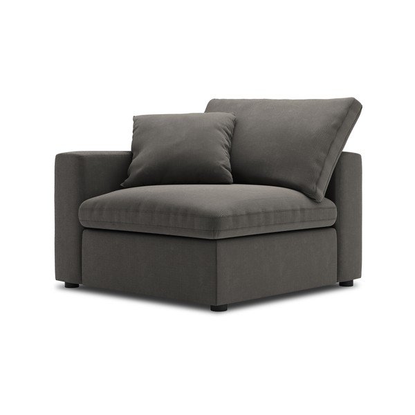 Parte angolare marrone scuro del divano modulare in velluto a coste, angolo sinistro Galaxy - Windsor & Co Sofas-image-2