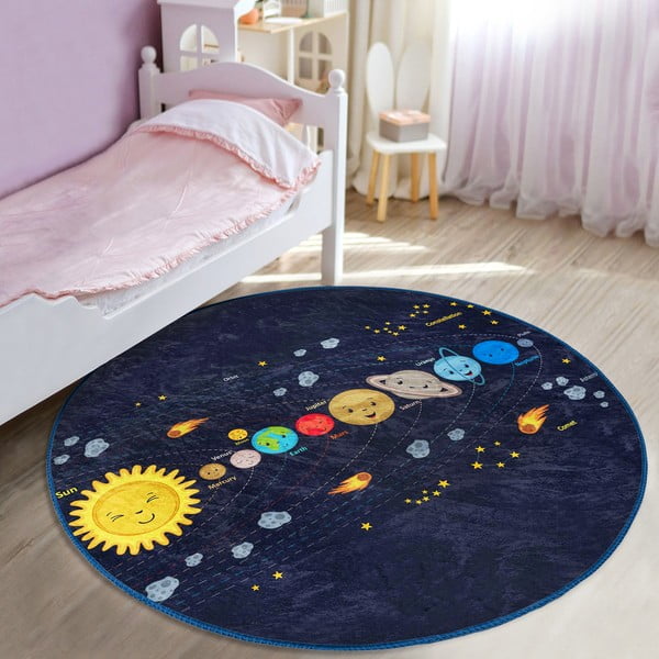 Tappeto per bambini in blu scuro ø 100 cm Comfort – Mila Home-image-3