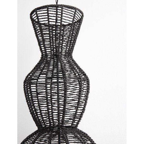 Lampadario nero opaco con rivestimento in corda ø 38 cm Breena – Nova Luce-image-4