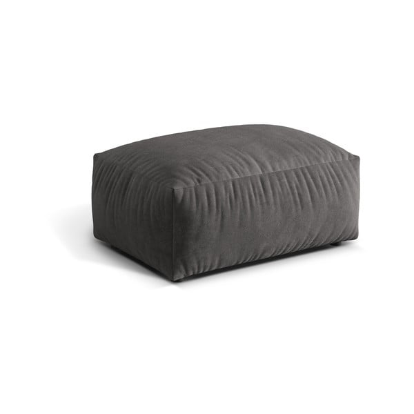 Poggiapiedi componibile grigio con rivestimento in velluto Martina – Micadoni -image-1