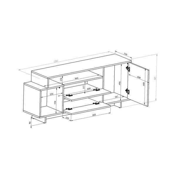 Tavolo TV bianco Kube - TemaHome-image-2