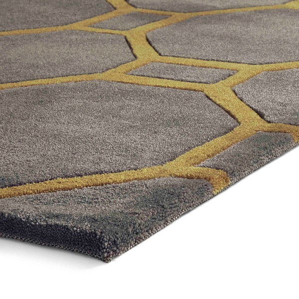 Tappeto giallo e grigio Hong Kong, 120 x 170 cm Hong Kong - Think Rugs-image-4