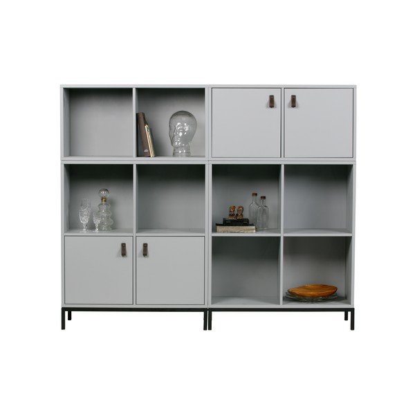 Libreria modulare in legno di pino grigio 81x81 cm Vt - vtwonen-image-3
