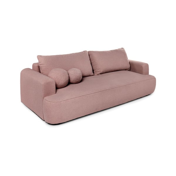 Divano in rosa chiaro allungabile con rivestimento in bouclé 247 cm Quinoa – Bonami Selection-image-2