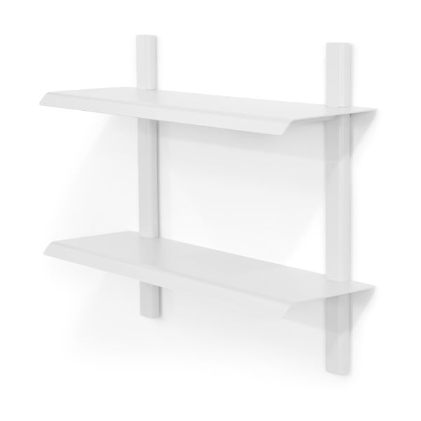 Mensola bianca in metallo con ripiani multipli 60 cm Hola – Spinder Design-image-2