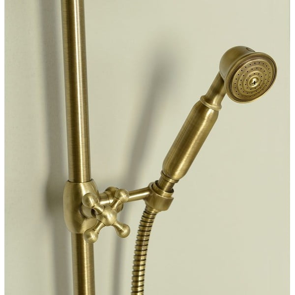 Set per doccia in ottone color bronzo con soffione doccia e doccetta 142 cm Antea – Sapho-image-2