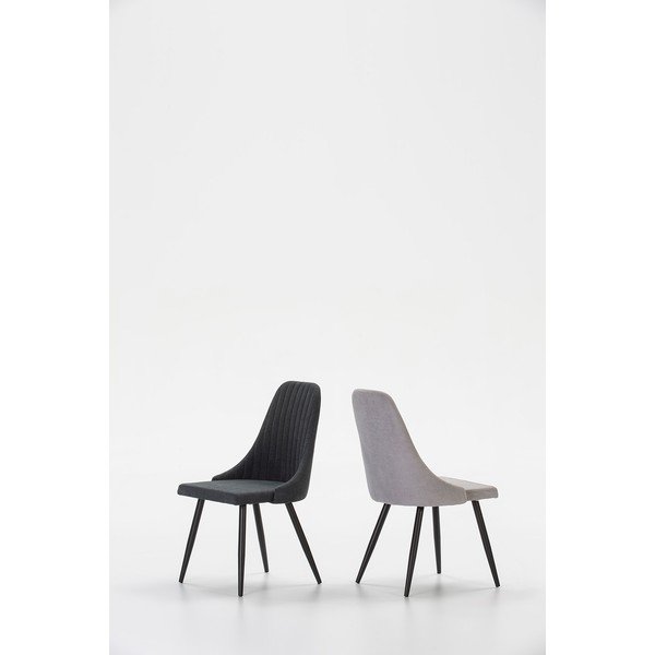 Set di 2 sedie da pranzo grigio scuro Mina - Marckeric-image-1