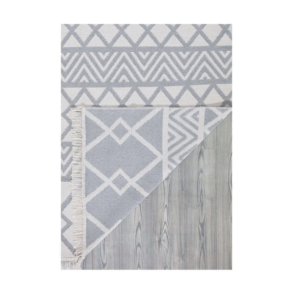 Tappeto in cotone bianco e grigio , 160 x 230 cm Duo - Oyo home-image-4