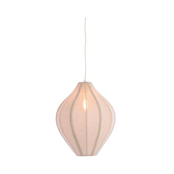 Lampadario di colore naturale con paralume in tessuto Pasto – Light & Living-image-1