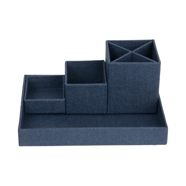 Organizzatore da scrivania 4 pezzi blu scuro Lena - Bigso Box of Sweden-image-3