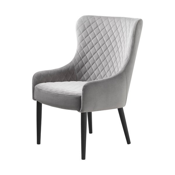 Poltrona in velluto grigio chiaro Ottowa - Unique Furniture