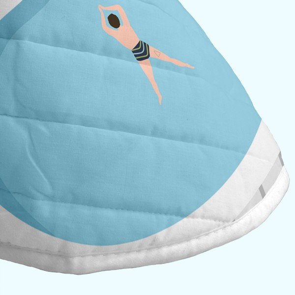 Copriletto trapuntato blu e rosa 260x260 cm Swimming pool - Aware-image-4