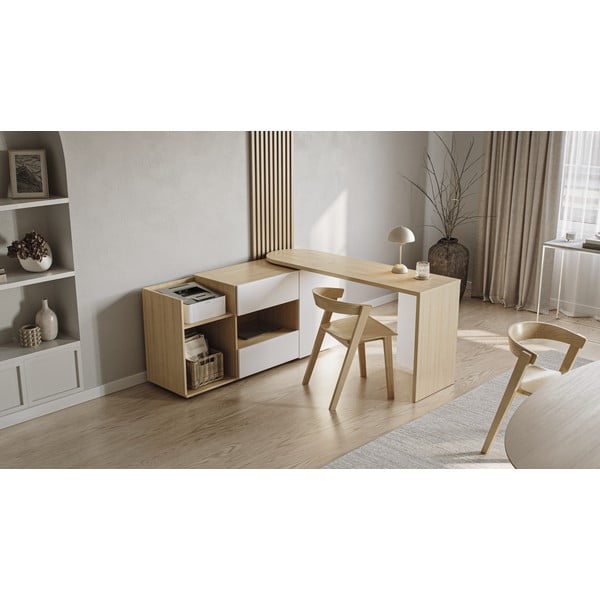 Tavolo da lavoro con piano in rovere 48x159 cm Tango - TemaHome-image-1