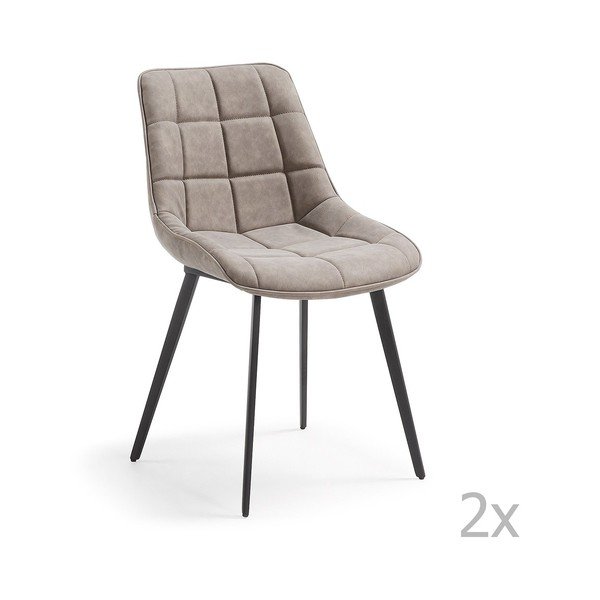 Set di 2 sedie da pranzo grigie Adah - La Forma