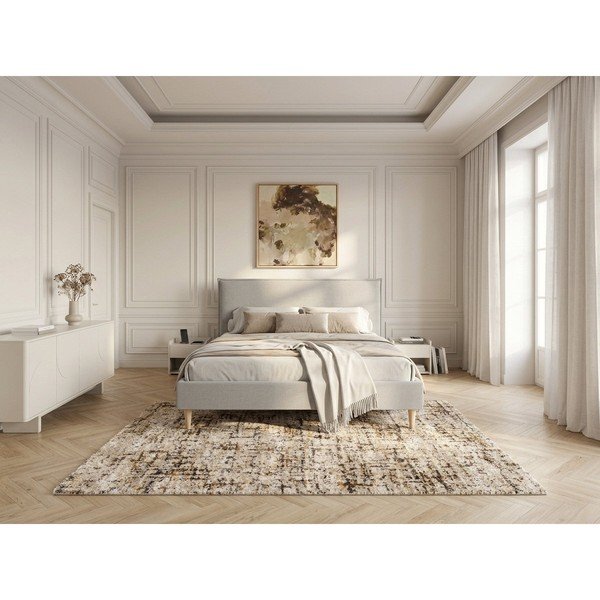 Letto matrimoniale imbottito grigio chiaro con griglia 160x200 cm Sary - Bobochic Paris-image-3