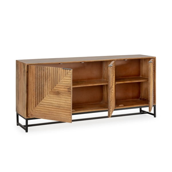 Cassettiera di colore naturale in mango massiccio 170x79x40 cm Nereida – MOME-image-4