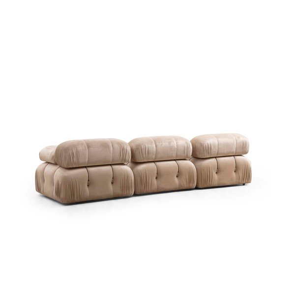 Divano in velluto beige 288 cm Bubble - Artie-image-2