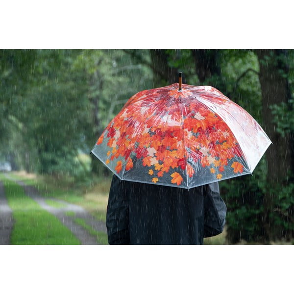Ombrello trasparente Ambiance Birdcage Fall Leaves, ⌀ 93 cm - Esschert Design-image-1