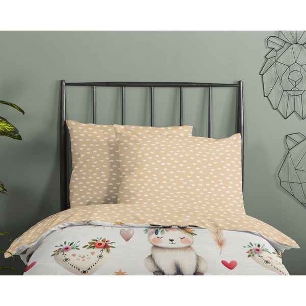 Set copripiumino e federa da bambini beige in cotone per culla 100x135 cm Luz – Good Morning-image-2