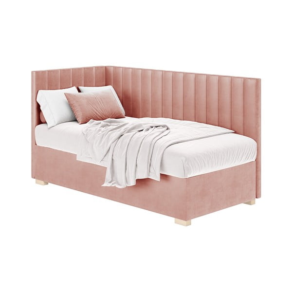 Letto da bambini con sponde rosa con contenitore con materasso incluso 90x200 cm Snugi – Ghado-image-2