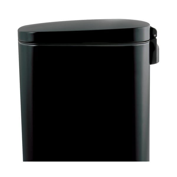 Cestino per la spazzatura nero opaco in acciaio con pedale 50 l   Akira – Spirella-image-4