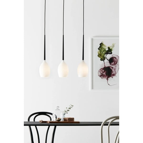 Lampadario bianco/nero con paralume in vetro Salut – Markslöjd-image-1