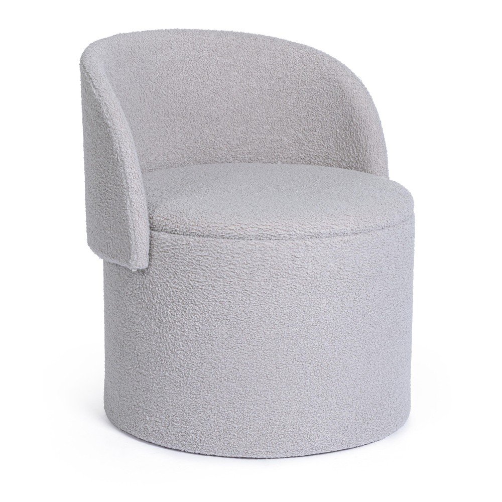 Poggiapiedi grigio chiaro con rivestimento in bouclé Anthea – Yes Everyday | Sgabelli e pouf