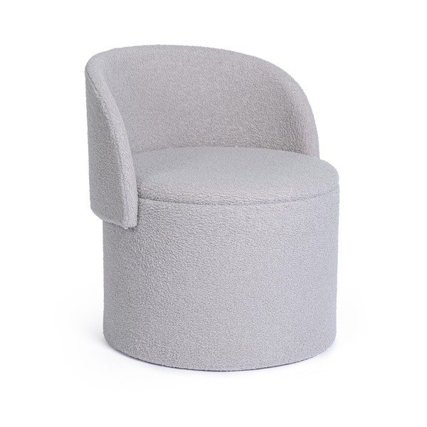 Poggiapiedi grigio chiaro con rivestimento in bouclé Anthea – Yes Everyday