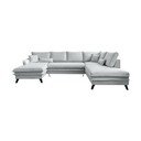 Divano letto a U grigio chiaro, angolo destro Charming Charlie - Miuform