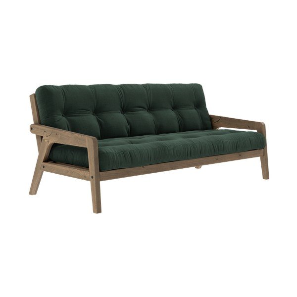 Divano letto in velluto a coste verde 204 cm Grab - Karup Design-image-3