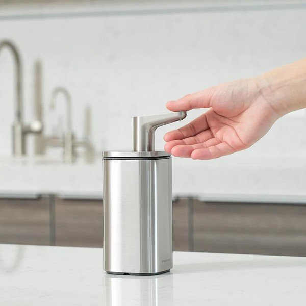 Dispenser di sapone in acciaio inox argento 295 ml - simplehuman-image-1