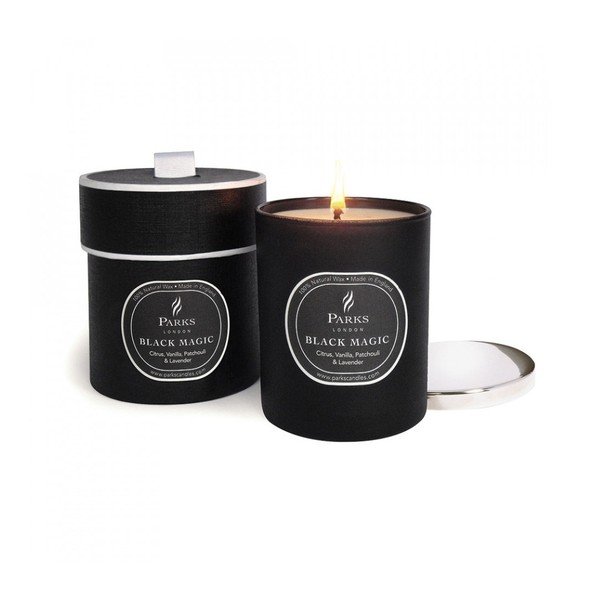 Candela profumata Black Magic alla vaniglia, patchouli e lavanda, 45 ore di combustione - Parks Candles London-image-1