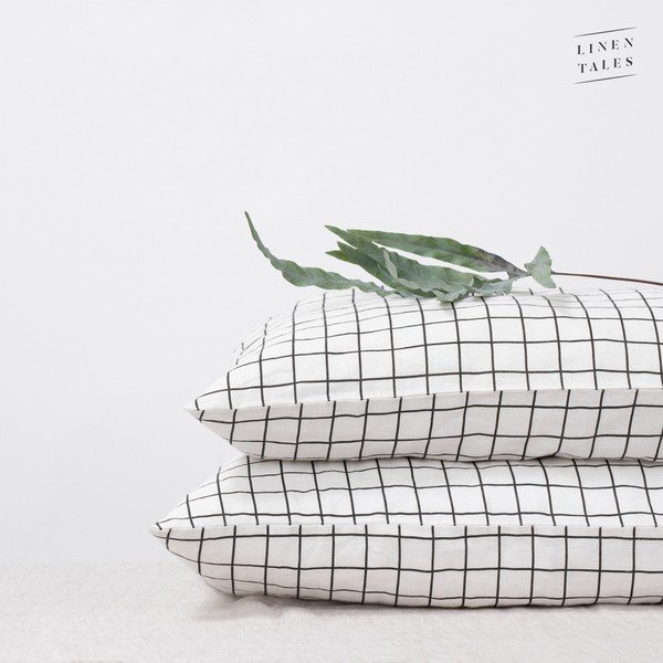 Federa di lino 70x90 cm Grid - Linen Tales