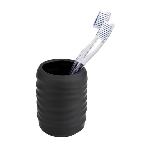 Portaspazzolino nero opaco in ceramica Illana – Wenko-image-1