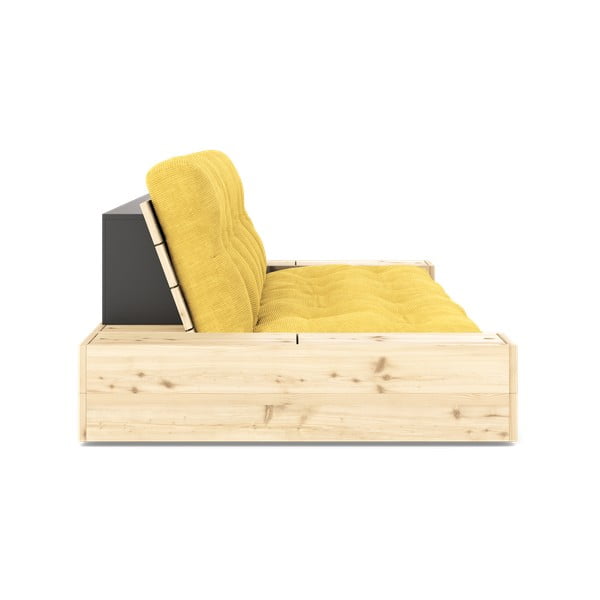 Divano letto in velluto a coste giallo 244 cm Base - Karup Design-image-3