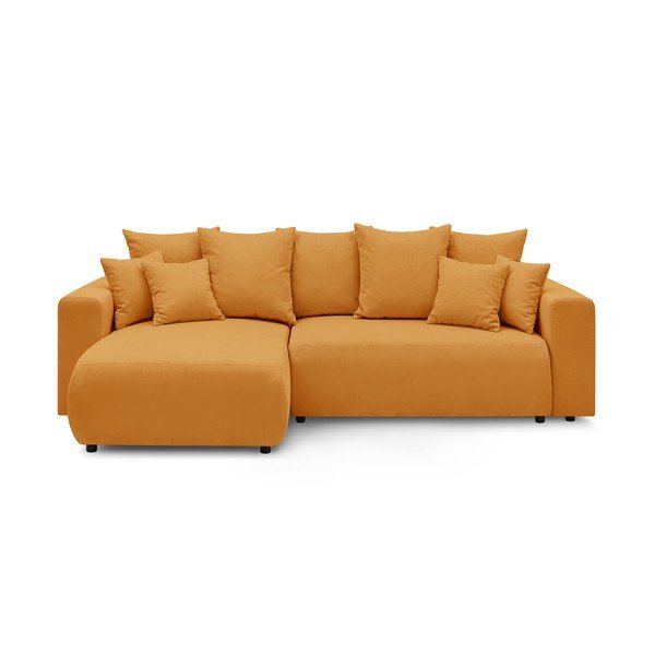 Divano letto in velluto a coste giallo senape Envy - Bobochic Paris-image-3