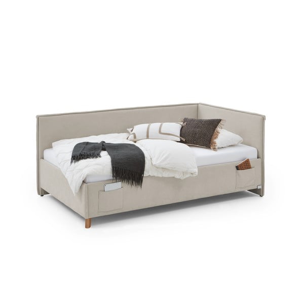 Letto da bambini con sponde beige imbottito rete non inclusa 120x200 cm Fun – Meise Möbel-image-2