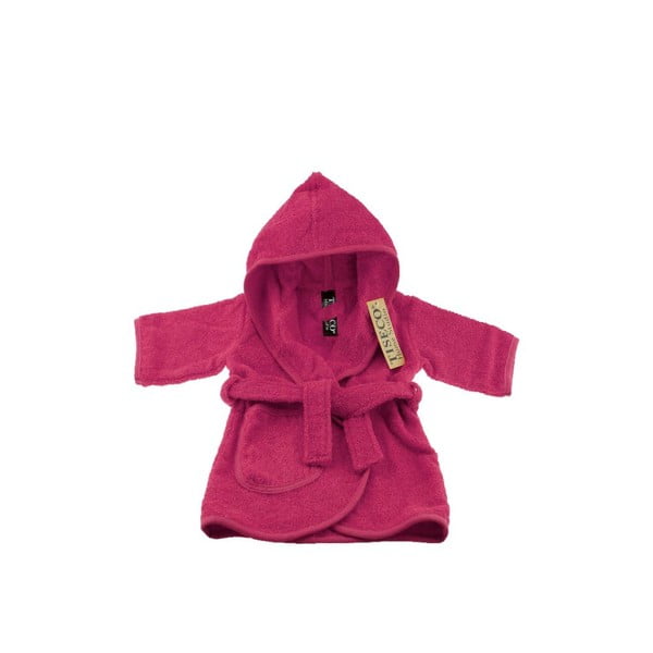 Accappatoio per neonato in cotone rosa scuro taglia 2-4 anni - Tiseco Home Studio