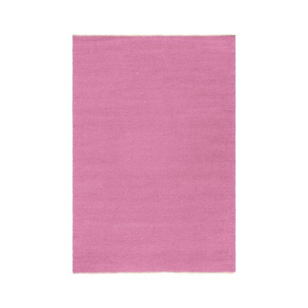 Tappeto rosa in misto lana tessuto a mano 160x230 cm Row – Jotex