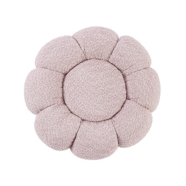Poggiapiedi rosa polveroso con rivestimento in bouclé Florel – Bizzotto-image-2