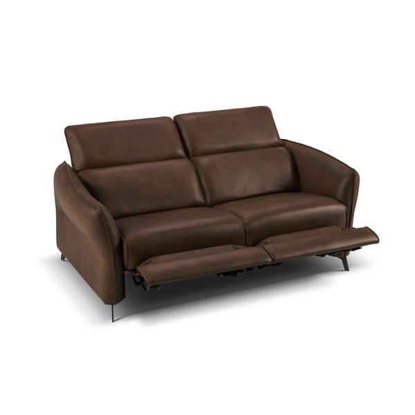 Divano in vera pelle marrone scuro 103 cm Hubble - Windsor & Co Sofas-image-4