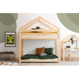Casa/pavimento letto per bambini in legno di pino 90x200 cm in colore naturale Mila DMPB - Adeko