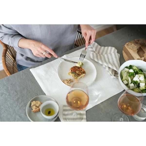 Asciugamano di lino 45x65 cm Natural White Stripes - Linen Tales-image-2