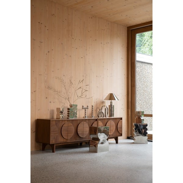 Cassettiera bassa marrone in noce 120x58 cm Groove - Zuiver-image-1