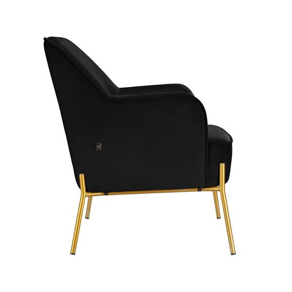 Poltrona in velluto nero Runa - Støraa-image-2