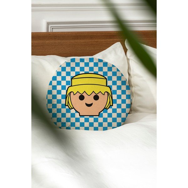 Cuscino da bambini in lino Checkerboard - Playmobil-image-1