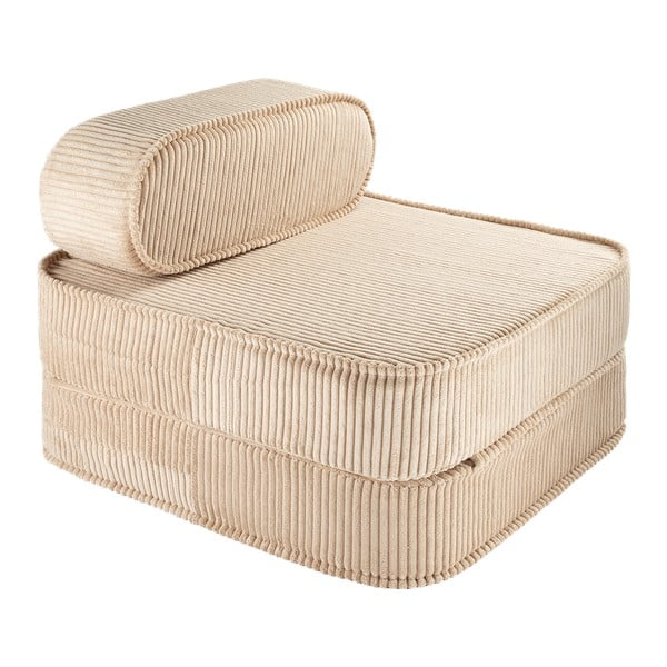 Poltrona per bambini marrone chiaro con rivestimento in velluto a coste Flip – Wigiwama