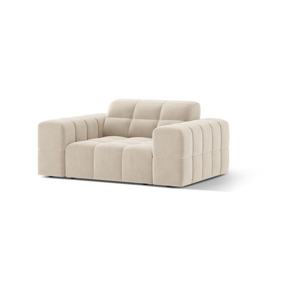 Poltrona color crema con rivestimento in velluto Chicago – Cosmopolitan Design-image-1