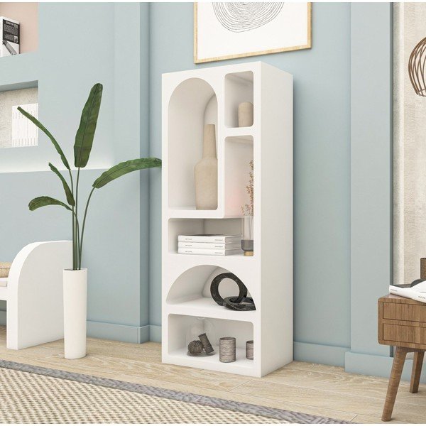 Libreria bianca 60x150 cm Lorin - Kalune Design-image-1