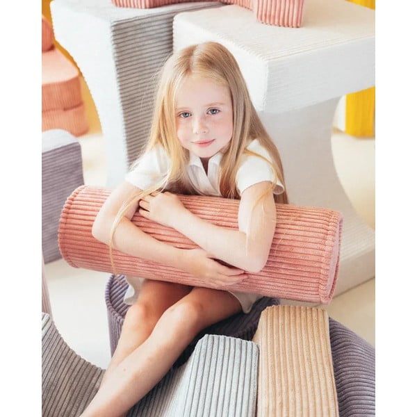 Cuscino per divano da bambini rosa con rivestimento in velluto a coste Roll – Wigiwama-image-2